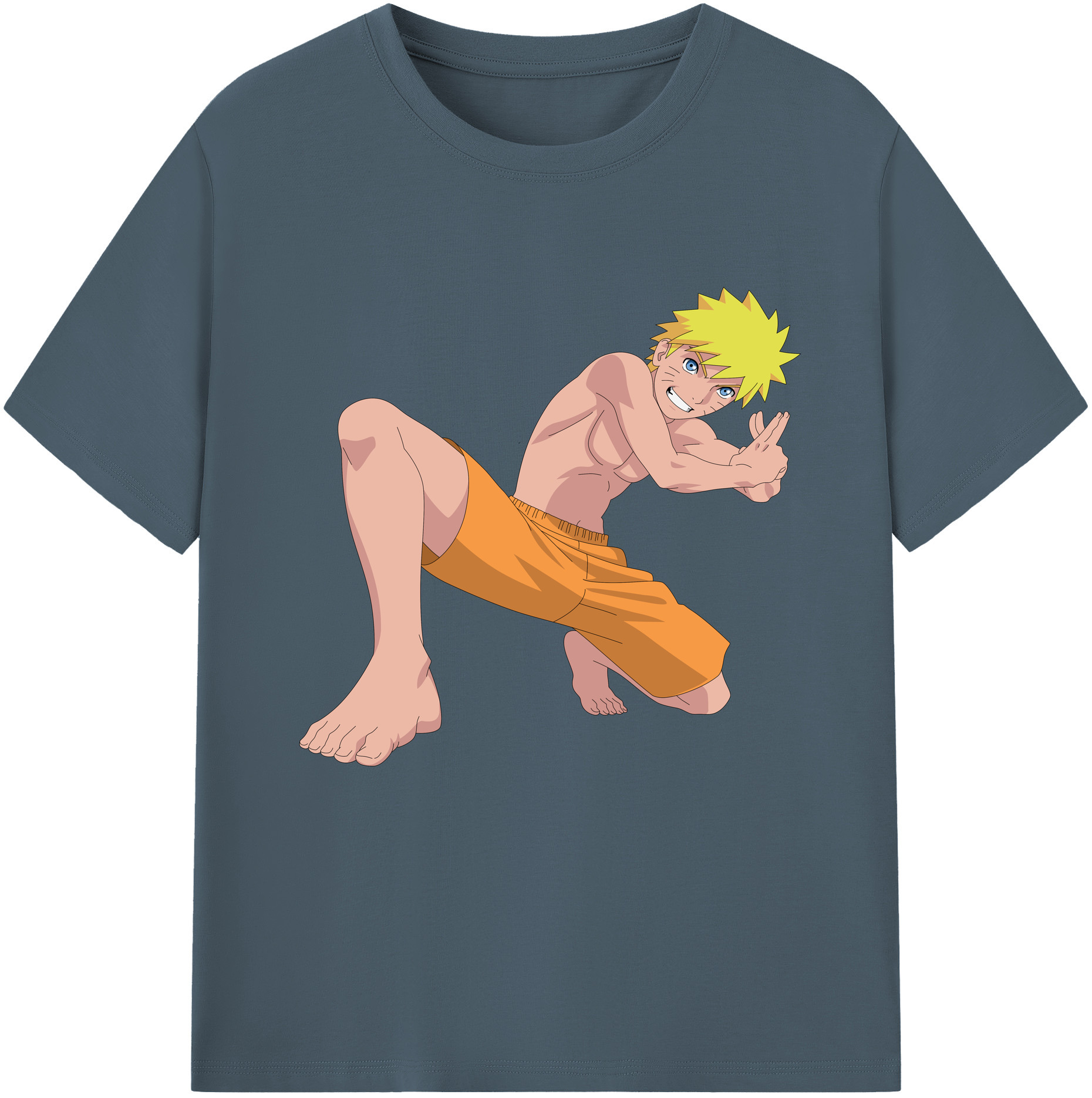 （画像用） NARUTO -ナルト- うずまき ナルト Uzumaki Naruto 綿100％半袖Tシャツ（フロントプリント）